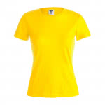 Camisetas con logotipo mujer algodón 150 g/m2 color amarillo