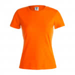 Camisetas con logotipo mujer algodón 150 g/m2 color naranja