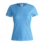 Camisetas con logotipo mujer algodón 150 g/m2 color azul claro