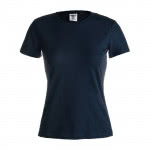 Camisetas con logotipo mujer algodón 150 g/m2 color azul oscuro