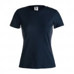 Camisetas con logotipo mujer algodón 150 g/m2 color azul oscuro