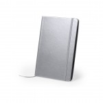 Cuadernos de polipiel acabado metalizado color plateado