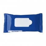 Bolsa de plástico personalizable de 10 toallitas húmedas color azul ultramarino primera vista