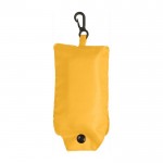 Bolsa plegable de poliéster 190T de la compra con mosquetón color amarillo primera vista