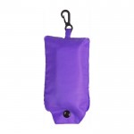 Bolsa plegable de poliéster 190T de la compra con mosquetón color violeta primera vista
