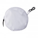 Bolsa plegable de la compra de poliéster 190T con gancho color blanco primera vista