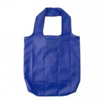 Bolsa plegable de la compra de poliéster 190T con gancho color azul primera vista