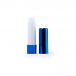 Barra de bálsamo labial en estuche de colores metalizados color azul cuarta vista