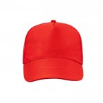 Gorra de 5 paneles con malla trasera y cierre ajustable de plástico tercera vista