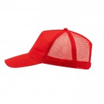 Gorra de 5 paneles con malla trasera y cierre ajustable de plástico cuarta vista