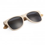 Gafas de sol con varillas de bambú y lentes negros de protección UV400 segunda vista