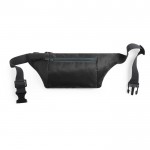 Riñonera de resistente ripstop con cinta ajustable a la cintura color negro vista con logo