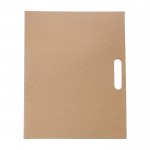 Carpeta de cartón con bloc de notas, bolígrafo y memos adhesivos color marrón segunda vista