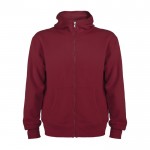 Sudadera de algodón y poliéster con capucha 280 g/m2 Roly Direct Montblanc color granate segunda vista