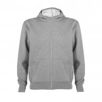 Sudadera de algodón y poliéster con capucha 280 g/m2 Roly Direct Montblanc color gris claro segunda vista