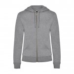 Sudadera para mujer de algodón y poliéster 280 g/m2 Roly Direct Veleta color gris claro segunda vista
