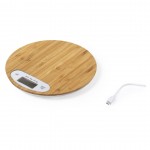 Báscula de cocina personalizada de bambú color natural
