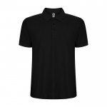 Polo de manga corta en punto piqué 220 g/m2 Roly Direct Pegaso Premium color negro segunda vista