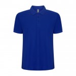 Polo de manga corta en punto piqué 220 g/m2 Roly Direct Pegaso Premium color azul real segunda vista