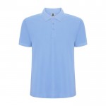 Polo de manga corta en punto piqué 220 g/m2 Roly Direct Pegaso Premium color azul claro segunda vista