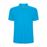 Polo de manga corta en punto piqué 220 g/m2 Roly Direct Pegaso Premium color turquesa segunda vista