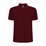 Polo de manga corta en punto piqué 220 g/m2 Roly Direct Pegaso Premium color granate segunda vista