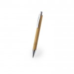 Bolígrafos de bambú con clip metálico color natural