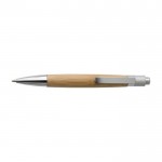 Bolígrafo de bambú con detalles de metal y tinta azul color marrón primera vista