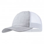 Gorra de poliéster con tela de rejilla a color en la parte trasera color blanco primera vista