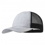Gorra de poliéster con tela de rejilla a color en la parte trasera color negro primera vista