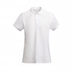 Polo de mujer de algodón orgánico 210 g/m2 Roly Direct Prince color blanco segunda vista