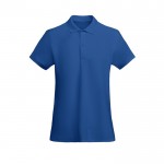 Polo de mujer de algodón orgánico 210 g/m2 Roly Direct Prince color azul real segunda vista