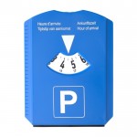 Tarjeta horaria de aparcamiento de plástico con rascador de hielo color azul tercera vista