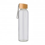 Botella con tapón de bambú y cinta color transparente segunda vista