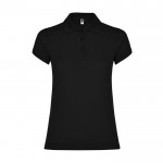Polo de algodón en punto piqué para mujer 200 g/m2 Roly Direct Star color negro segunda vista
