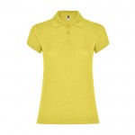 Polo de algodón en punto piqué para mujer 200 g/m2 Roly Direct Star color amarillo oscuro segunda vista