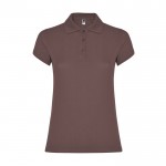 Polo de algodón en punto piqué para mujer 200 g/m2 Roly Direct Star color rojo desaturado segunda vista