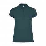 Polo de algodón en punto piqué para mujer 200 g/m2 Roly Direct Star color azul grisáceo segunda vista