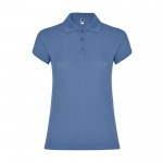 Polo de algodón en punto piqué para mujer 200 g/m2 Roly Direct Star color azul riviera segunda vista