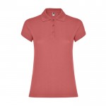 Polo de algodón en punto piqué para mujer 200 g/m2 Roly Direct Star color salmón segunda vista