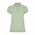 Polo de algodón en punto piqué para mujer 200 g/m2 Roly Direct Star color verde suave segunda vista