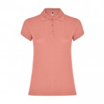 Polo de algodón en punto piqué para mujer 200 g/m2 Roly Direct Star color marrón anaranjado segunda vista