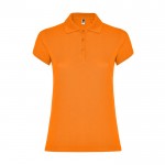 Polo de algodón en punto piqué para mujer 200 g/m2 Roly Direct Star color naranja segunda vista