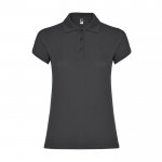 Polo de algodón en punto piqué para mujer 200 g/m2 Roly Direct Star color gris topo segunda vista