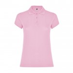 Polo de algodón en punto piqué para mujer 200 g/m2 Roly Direct Star color rosa claro segunda vista
