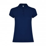 Polo de algodón en punto piqué para mujer 200 g/m2 Roly Direct Star color azul marino segunda vista