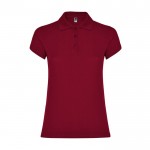 Polo de algodón en punto piqué para mujer 200 g/m2 Roly Direct Star color granate segunda vista