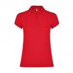 Polo de algodón en punto piqué para mujer 200 g/m2 Roly Direct Star color rojo segunda vista
