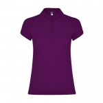 Polo de algodón en punto piqué para mujer 200 g/m2 Roly Direct Star color morado segunda vista