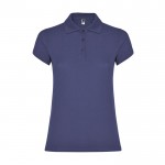 Polo de algodón en punto piqué para mujer 200 g/m2 Roly Direct Star color azul vaquero segunda vista